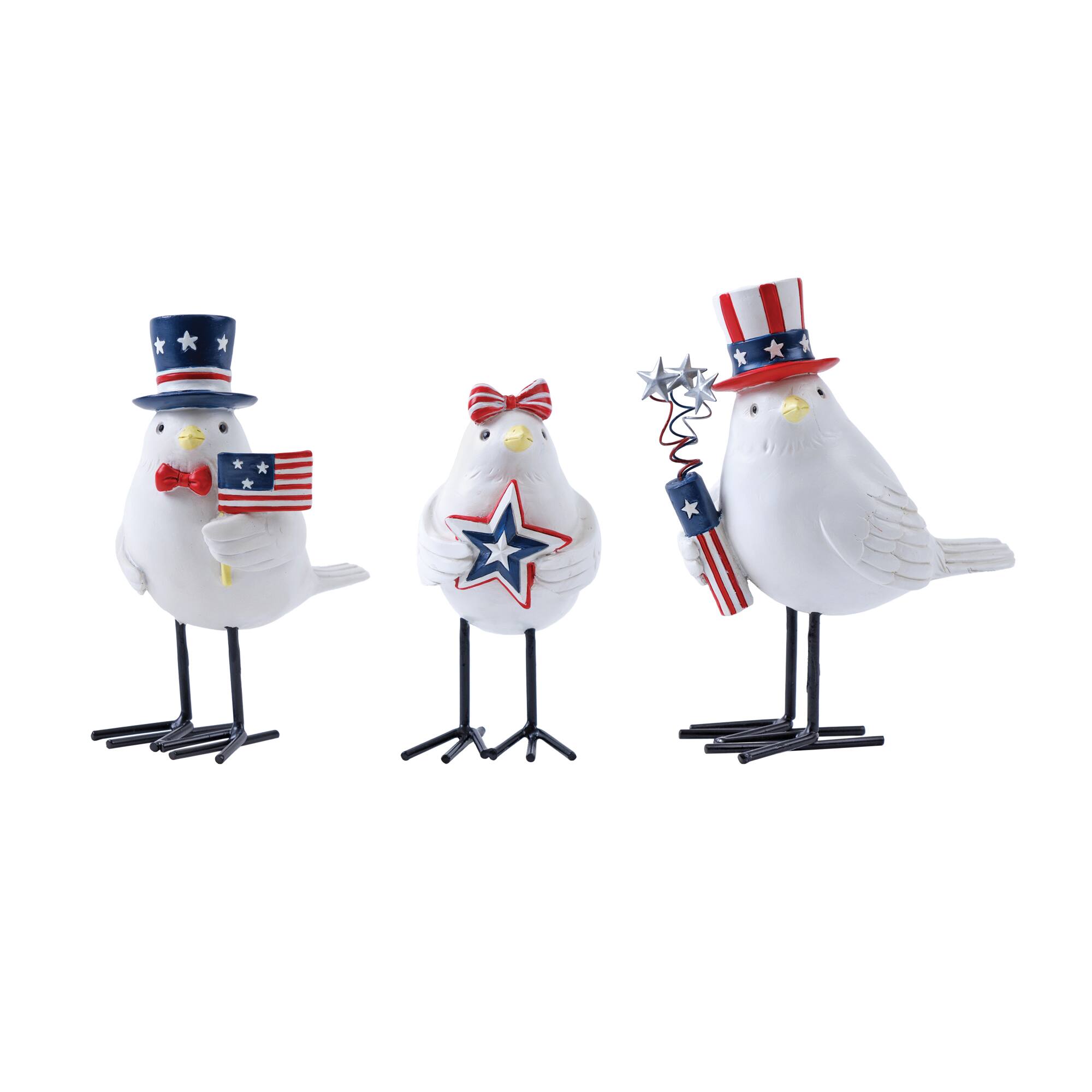 5.75" Americana Bird Figurines, 3ct.